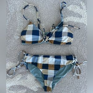 SAN LORENZO Blue checkered bikini set